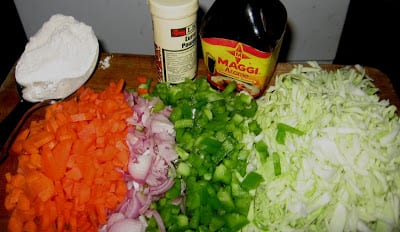 vegetables for shredded chicken sauce gravy